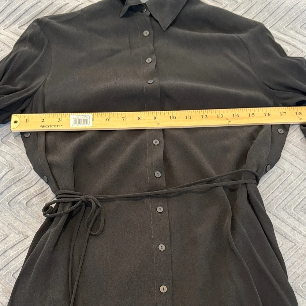 ALLSAINTS Black Anya Long Sleeve Button Down Dress